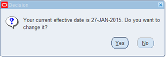 Decision box with effective date  asking if you want to change it.