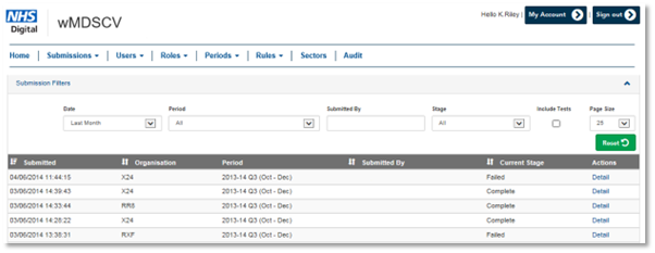 wMDSCV submission filters