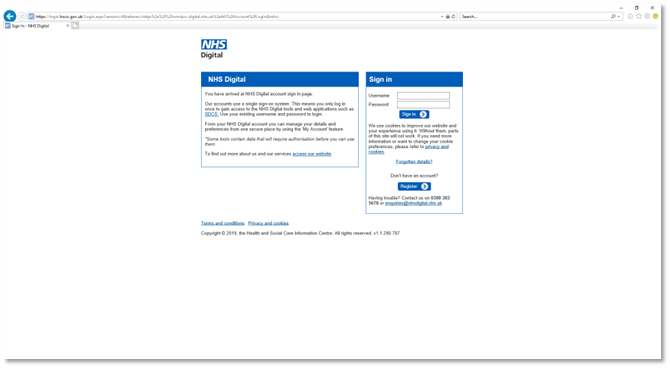 Single sign on screen