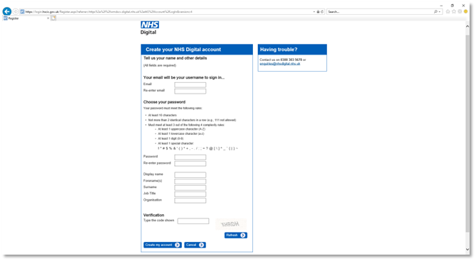 create an nhs digital account