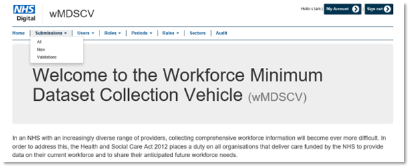 WMDSSCV validations screen