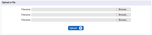lower section of the dashboard showing submission files to be uploaded