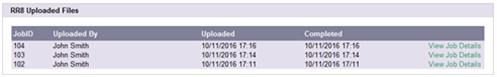 FGM dashboard with example upload files