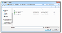 file submission dashboard choose file to upload