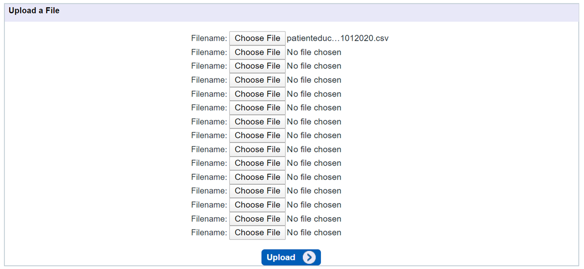 upload a file screen