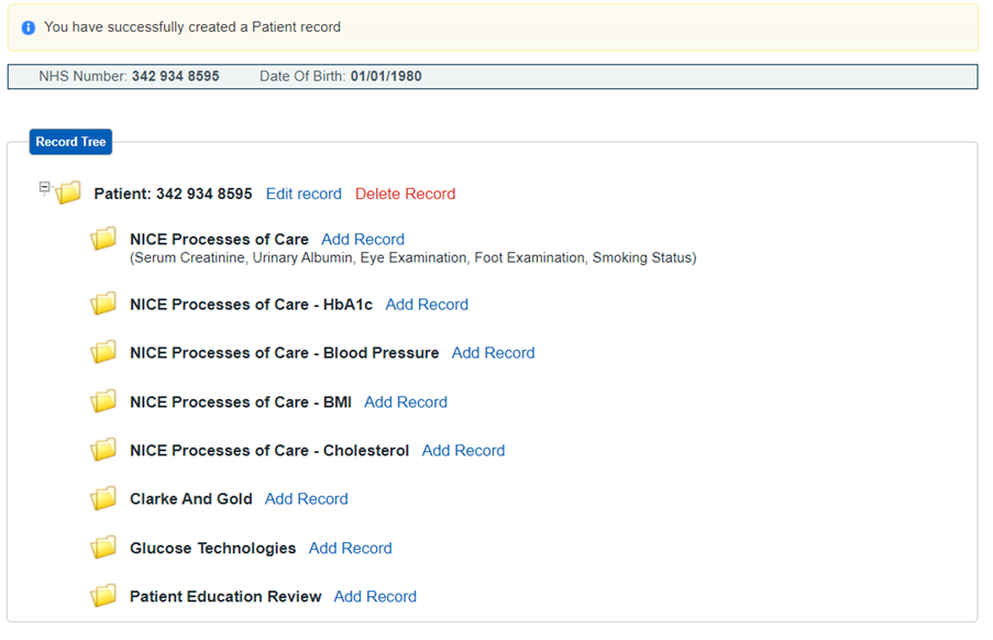 CAP record tree