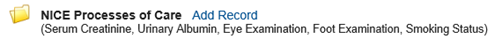 NICE processes of Care add record