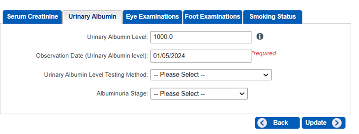 Urinary Albumin level