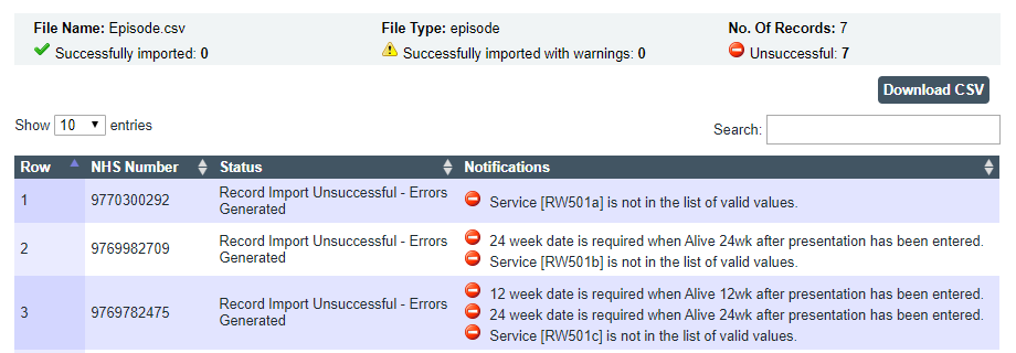 image showing the CPA confirming how many files have been successfully imported and how many are unsuccessful.