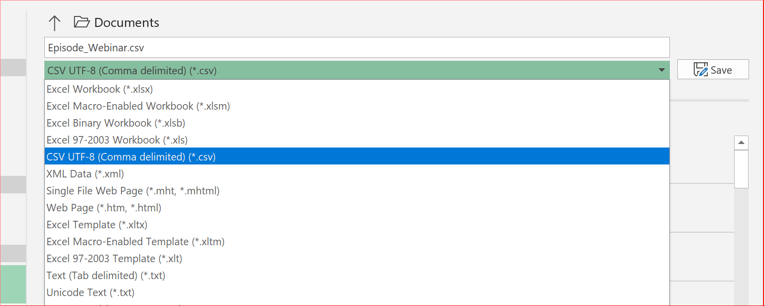 Image of a.csv document being uploaded successfully to the system