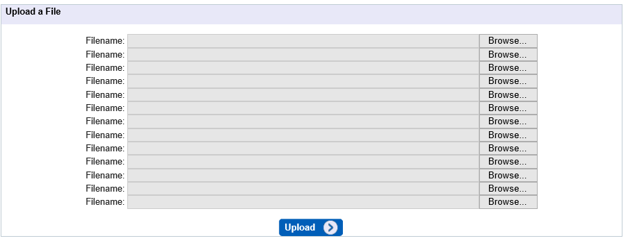 screen shot of the Clinical Audit Platform with the file submission dashboard screen open.