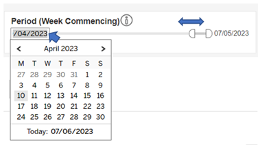Choose custom date range