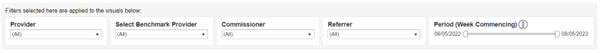 Dashboard filter options
