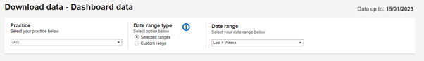 download data dashboard data screen