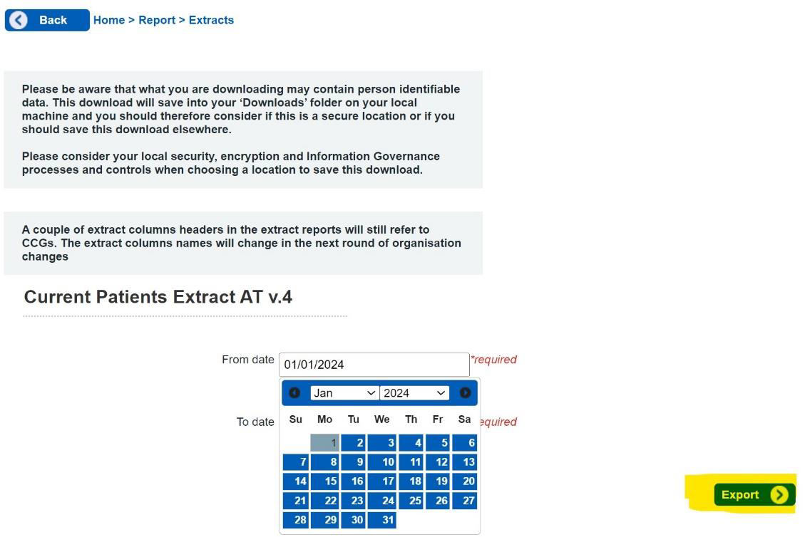 Current patients extract notice