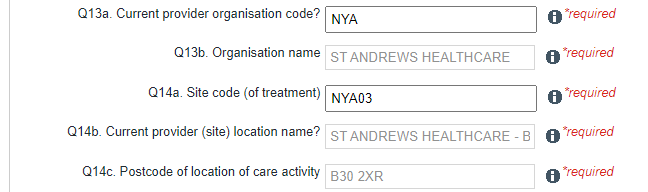 select a site name and postcode