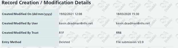 record creation modification details
