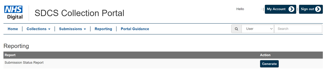 Image of Reporting tab