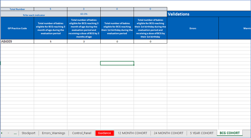 Screenshot of system