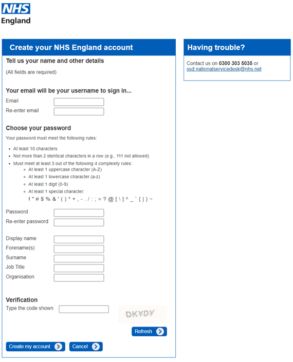 SDCS registration page