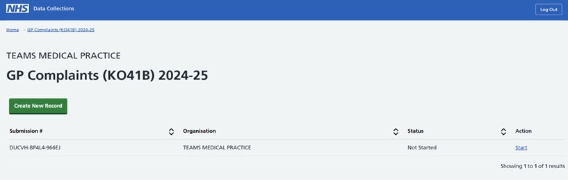 Screenshot of SDCS system showing GP Complaints screen.