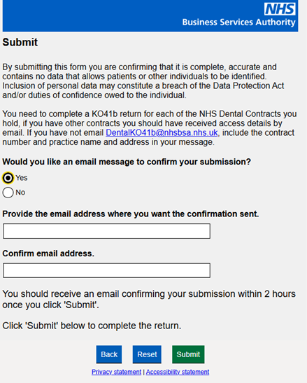 submit screen