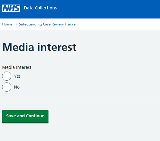 media interest screen.