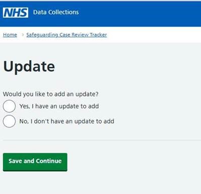 would you like to add an update yes or no screen