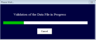 Validation of the data file in progress