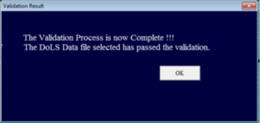Validation result