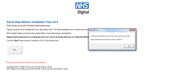 DOLS data return validation tool