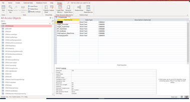 IDB Access file - design view