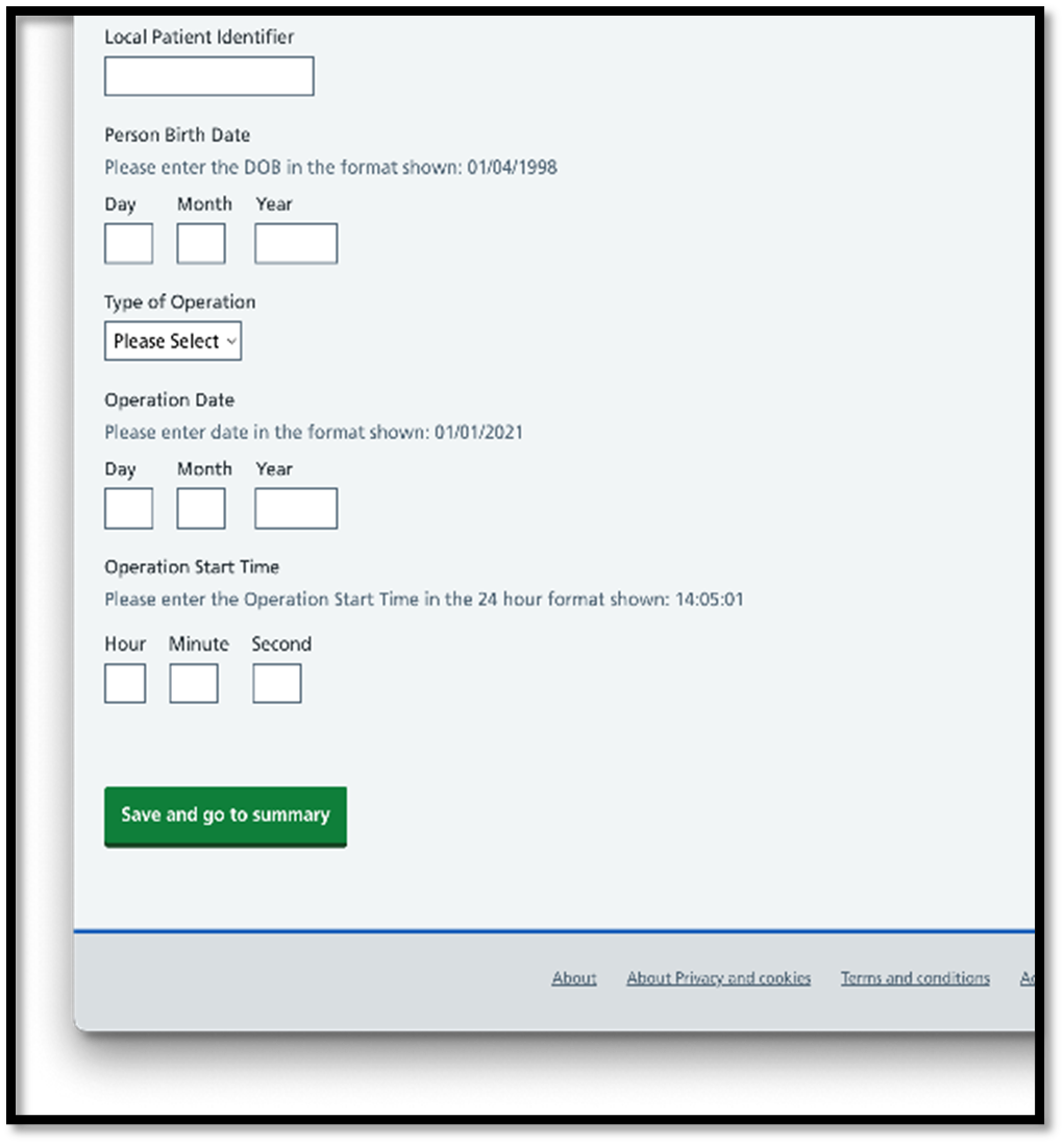 save and go to summary screen