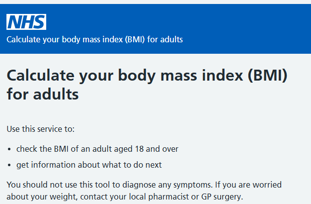 Check your BMI to find out if you’re a healthy weight for your height, and get advice on what to do next. This BMI calculator is for people over 18 years old.