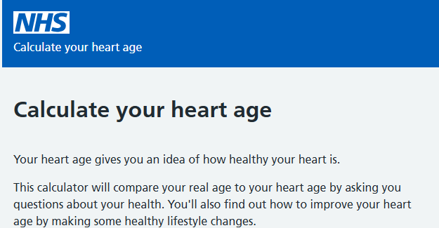 Your heart age gives you an idea of how healthy your heart is.