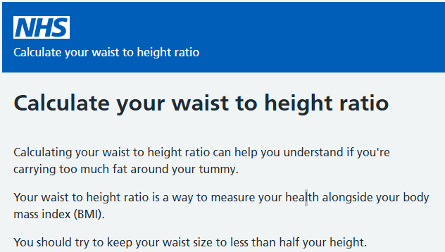 Calculating your waist to height ratio can help you understand if you're carrying too much fat around your tummy.