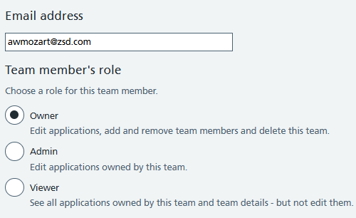 Choose team member's role