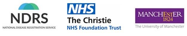 Screenshot showing the BARD partnership logos - NDRS, The Christie NHS Foundation Trust and The University of Manchester