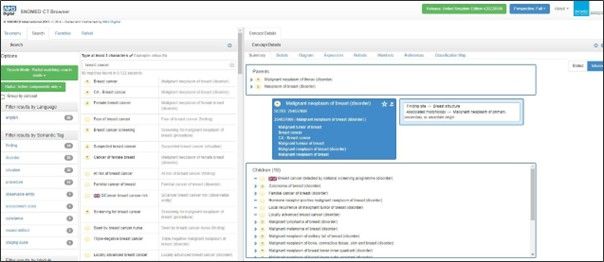 Searching for a diagnosis using Termbrowser