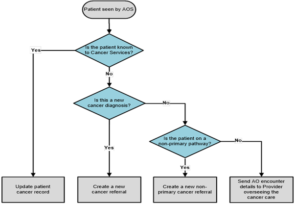Example of flowchart for patient seen by AOS