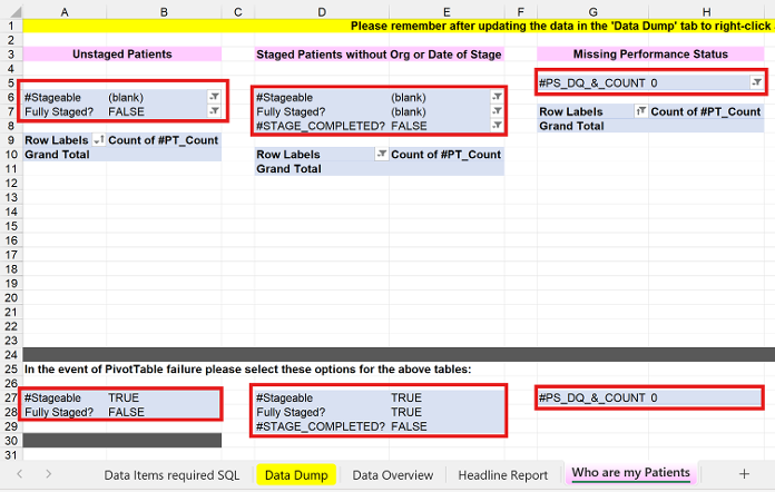 Screenshot of Who Are My Patients tab from Other Systems COSD excel spreadsheet