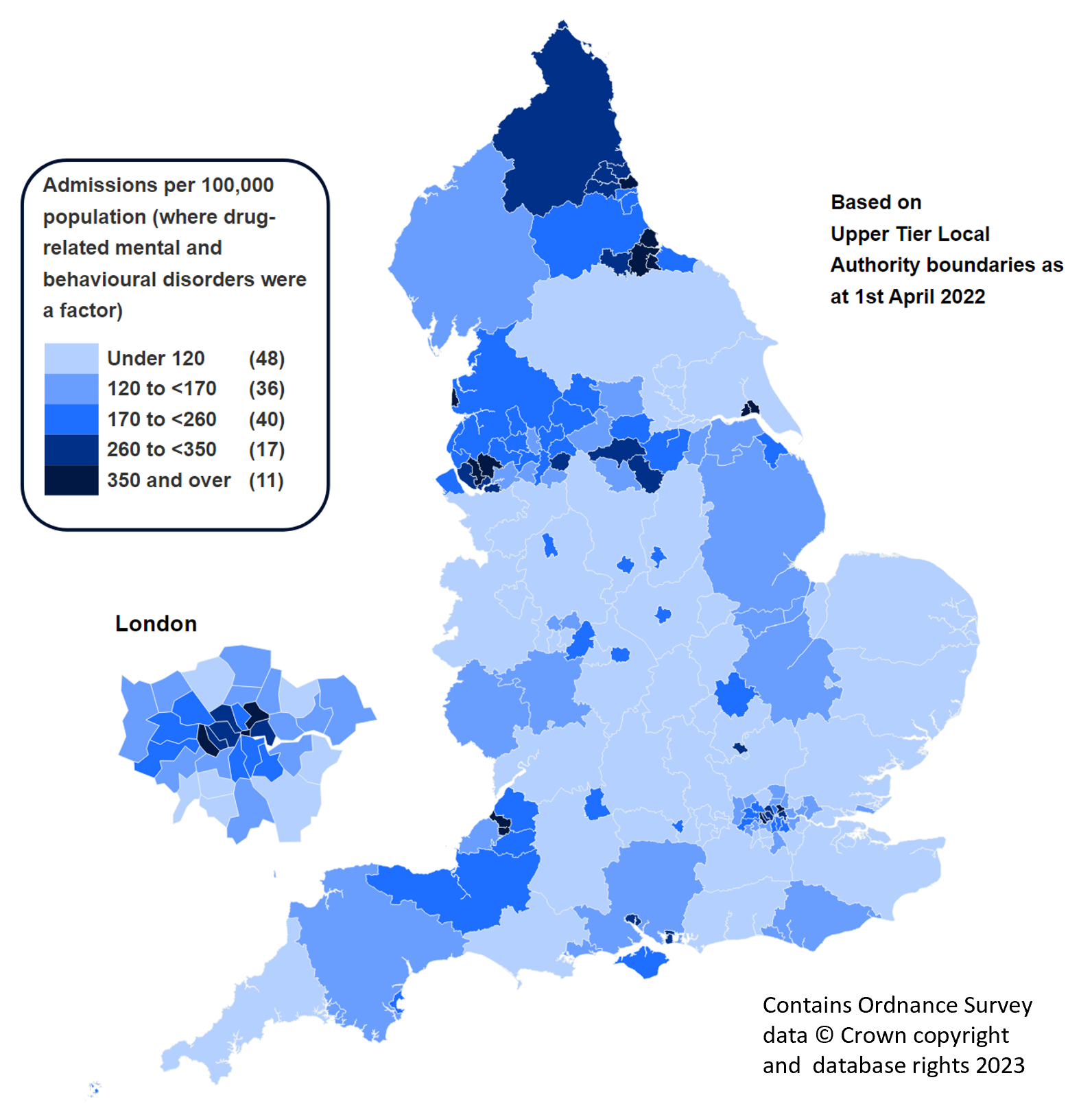 Admission rates by Local Authority (per 100,000 population)