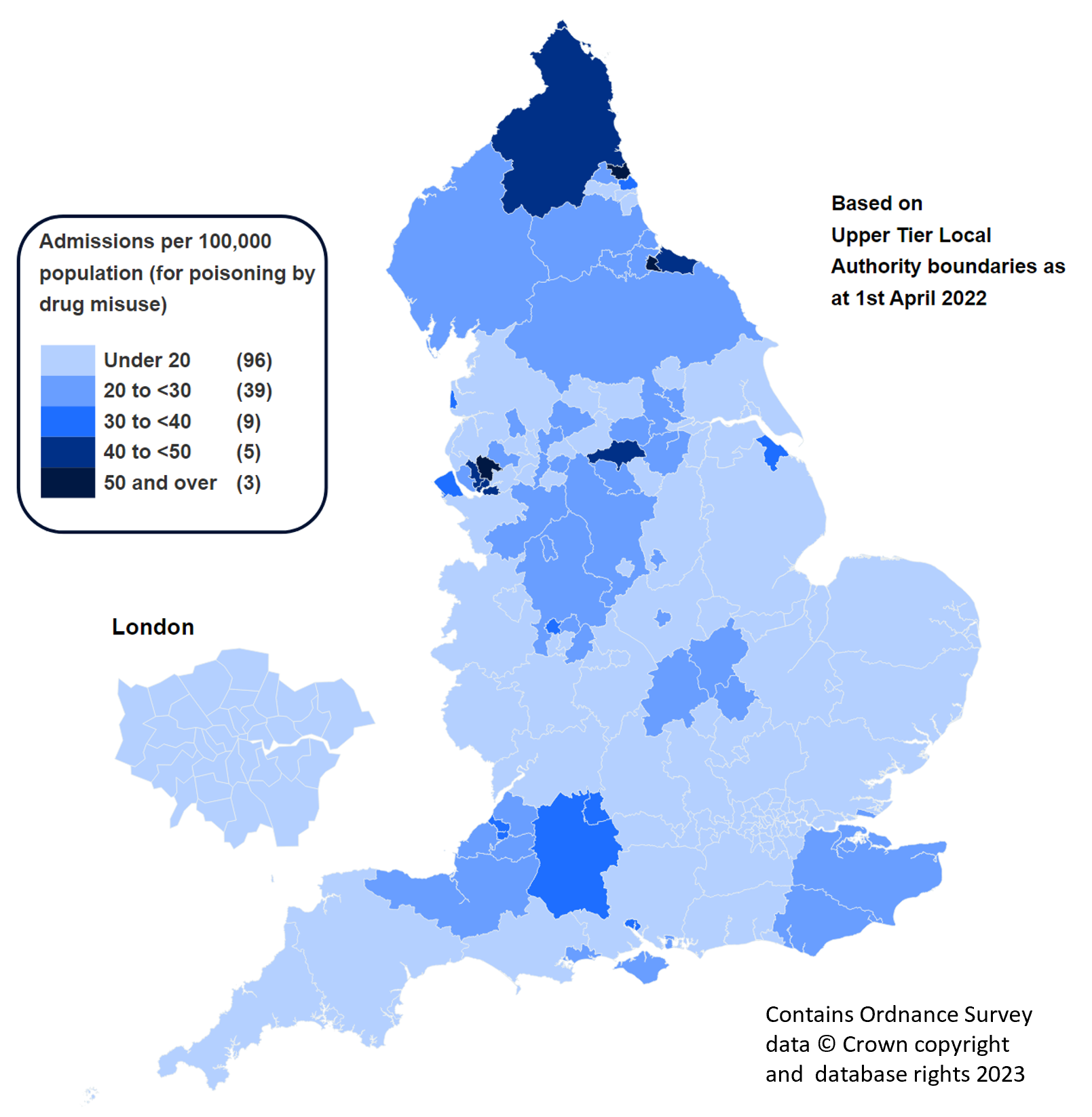 Poisoning by drug misuse rates