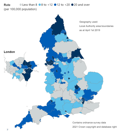 Admission rates by Local Authority