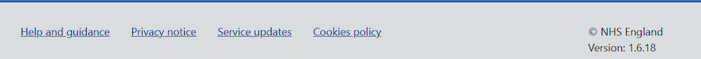 Version number in footer