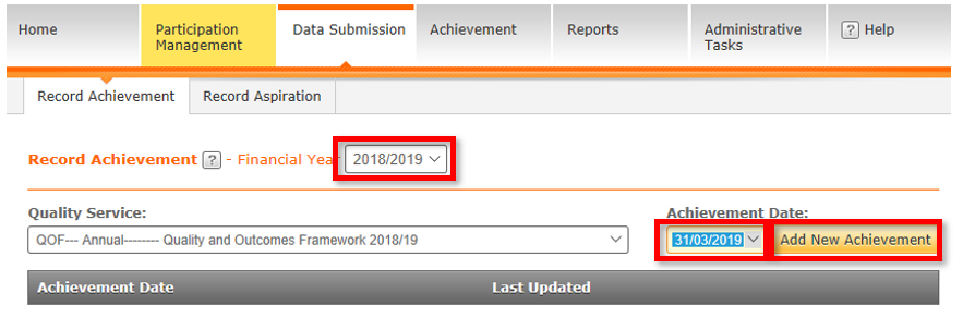 select the Data Submission tab from the CQRS main menu