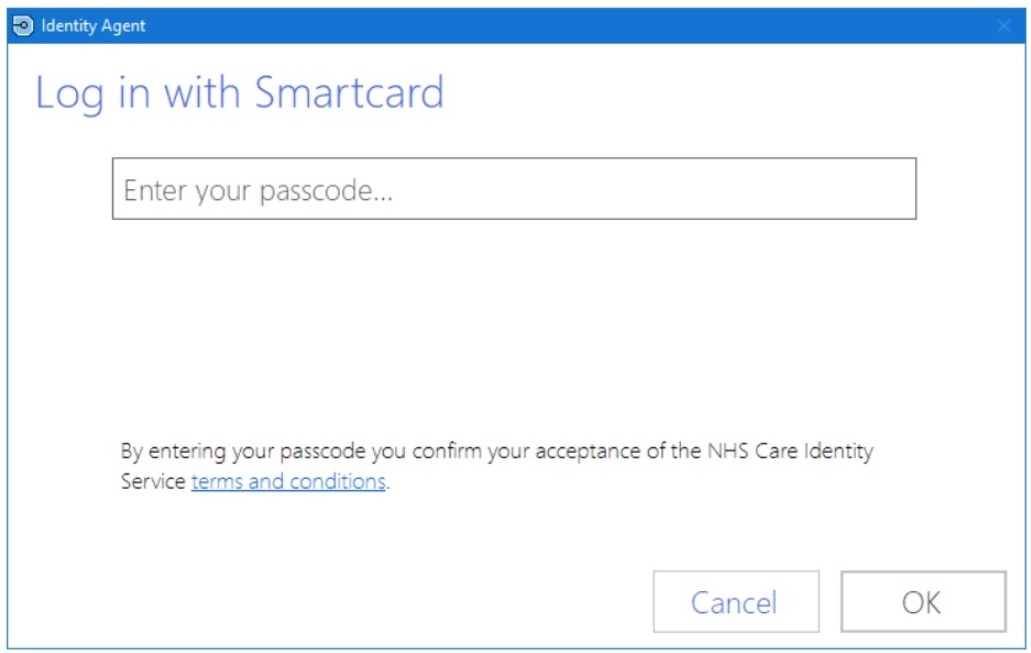 Identity agent log in with smartcard