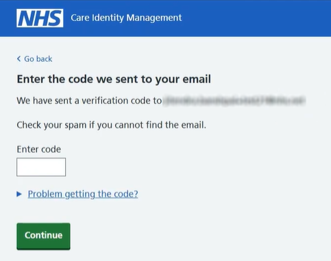 CIS self service profile enter security code