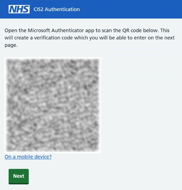 CIS self service profile MFA QR code obfuscated