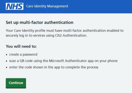 CIS self service profile MFA setup instructions